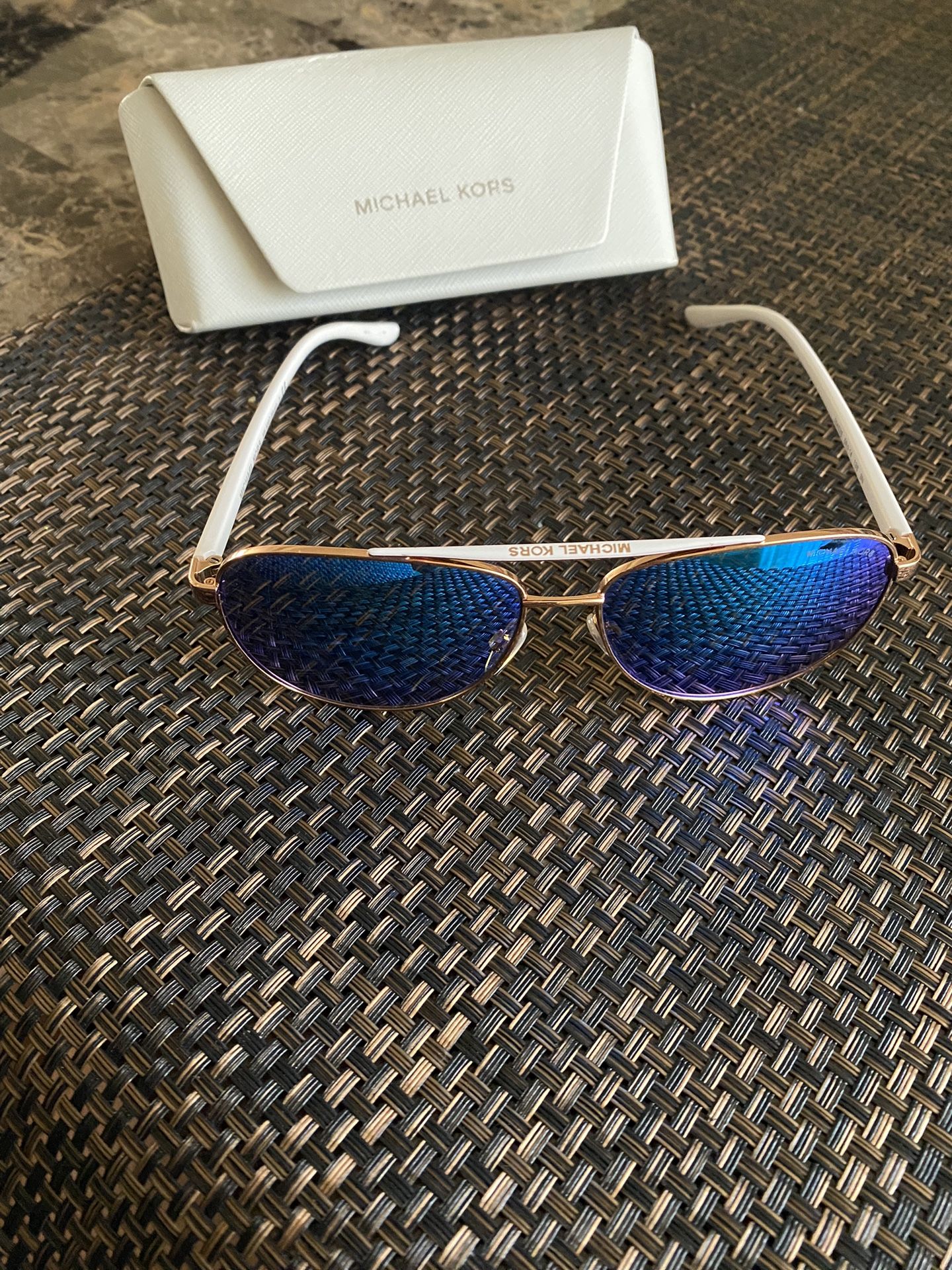 Women’s White And Blue Michael Kors Sunglasses 