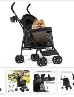 NEW Black MoNiBloom Pet Stroller For Small/Medium Dogs And Cats