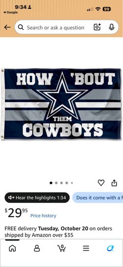 Dallas Cowboys 3x5 flag original