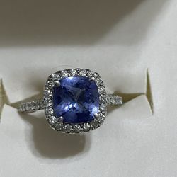Tanzanite And Diamond Ring