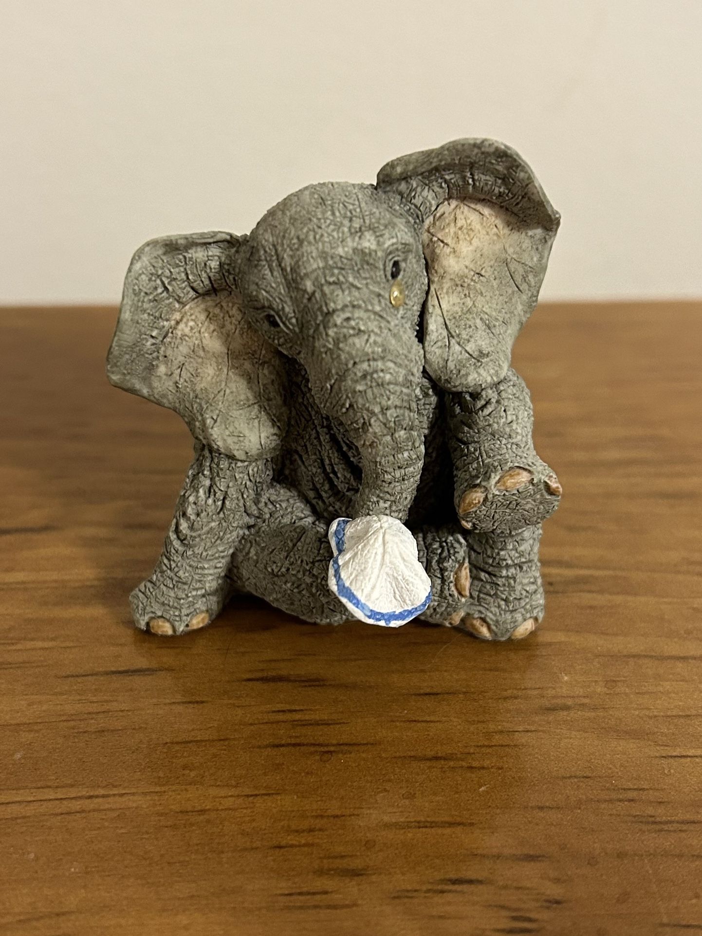 Wilbur Tuskers Lonley For You Crying Elephant Handpainted Figurine Rare Vintage
