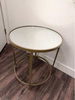 Target mirrored round circular side coffee table