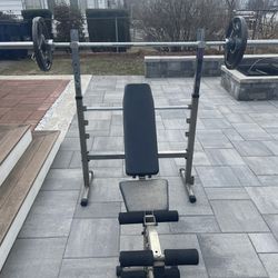 Workout Bench And Weight Bar