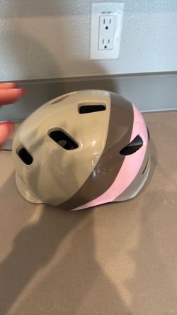 Kids Bike Helmet Pink and Tan