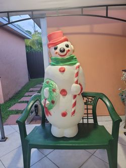 VINTAGE SNOW MAN. MUÑECO DE NIEVE ANTIGUO