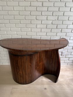 Wood Raindrop Shaped Console Table