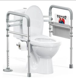Freestanding Toilet Safety Rail with Storage