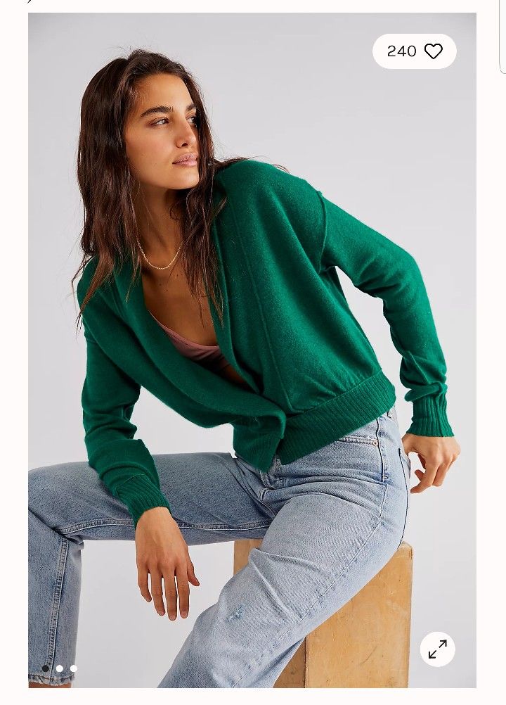 New Free People 100% Cashmere Cardigan Size XL