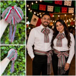 Mexican Independence Day Charro Tricolor Bow - Moño Tricolor Mexicano Fiestas Patrias