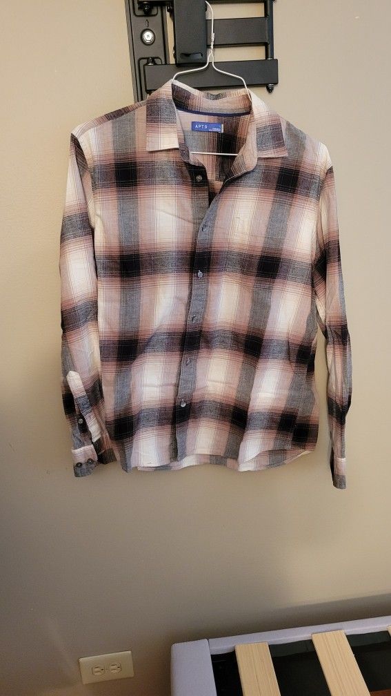 Men's Plaid Shirt - Brown Multi Color
