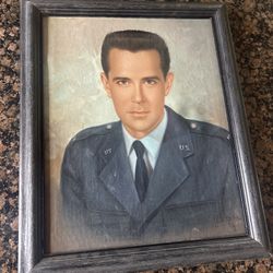 1950’s Artist Signed Vintage Oil Painting Portrait US Military.  