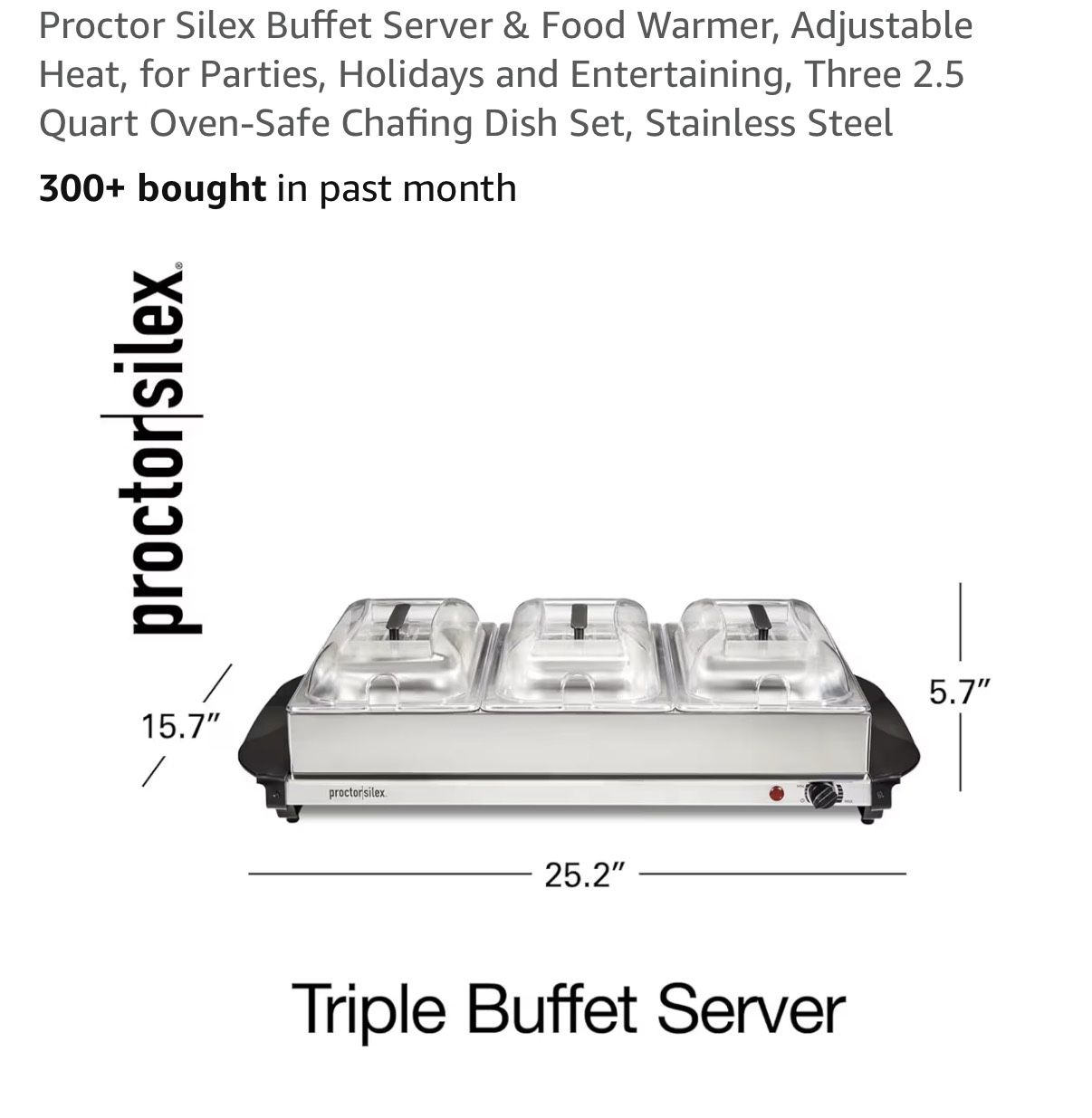 Proctor Silex Buffet Server & Food Warmer