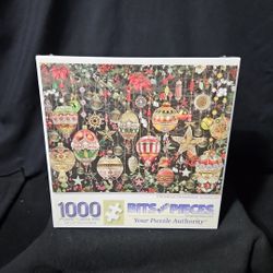 Bits And Pieces 1000 Piece Puzzle 20" x 27" • Christmas Ornaments Factory Sealed