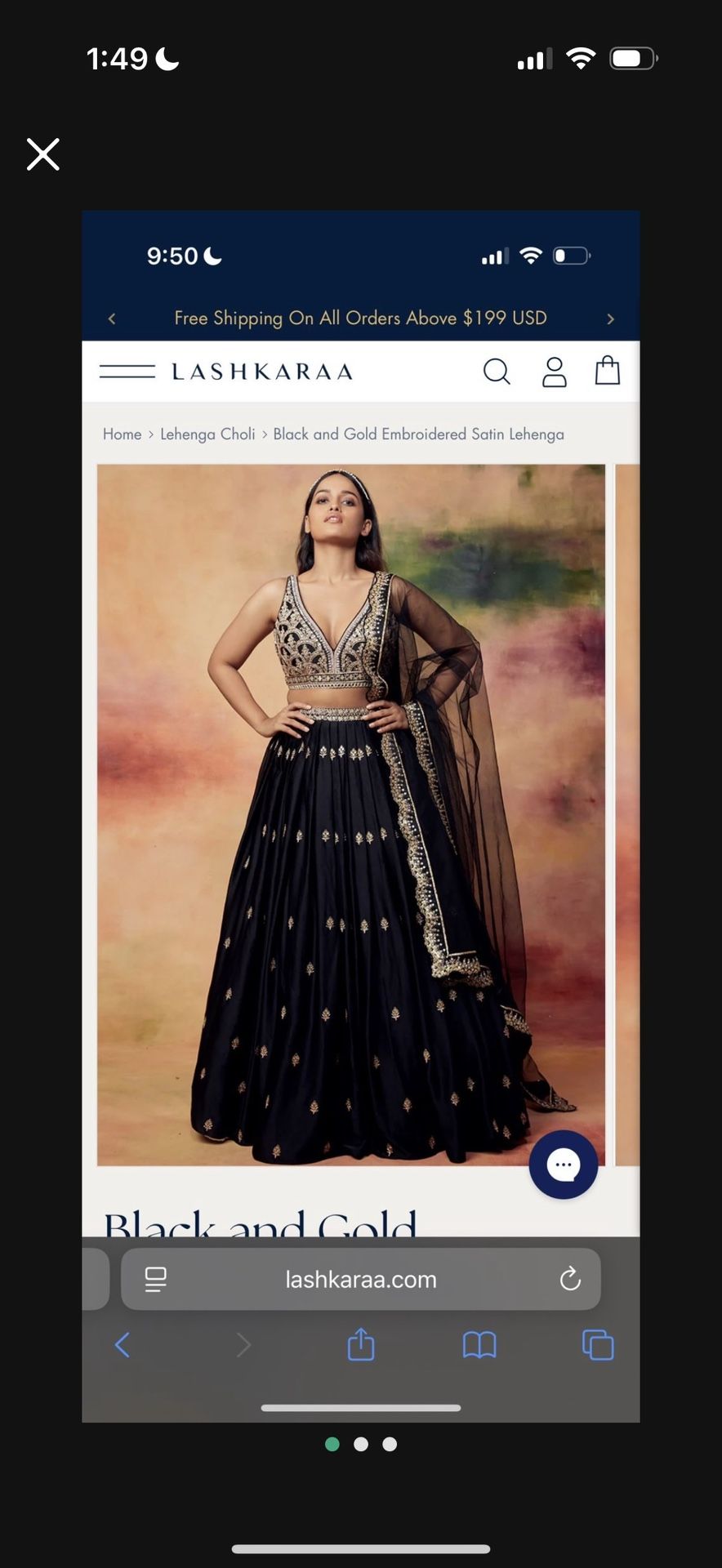 Black And Gold Lehenga