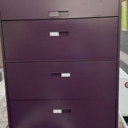 Meatal heavy duty File cabinet 42" L x 18" W x 65" maroon, 3 pcs available, no keys,
