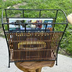 Vintage Bamboo Magazine Rack