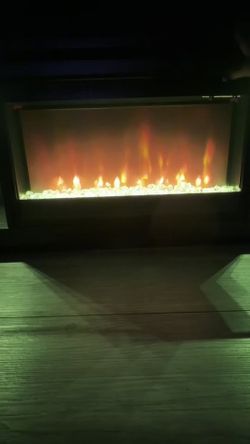 Electric Fireplace Credenza with Heater