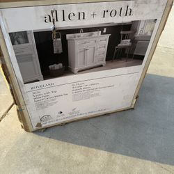 allen + roth Roveland 36-in White Undermount Single Sink Bathroom Vanity with Carrara Natural Marble Top