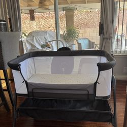 Anglebliss baby bedside sleeper with mattress color (dark grey)