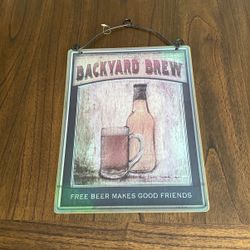 Classic Backyard Brew Metal Sign