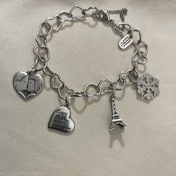 James Avery Charm Bracelet with 4 Charms Including 1 Retired 