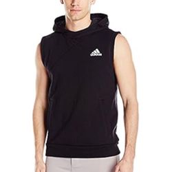 Adidas Black Team Issue Lite Men’s Pull Over Sleevless Hoodie Medium