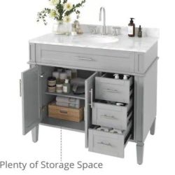 36" Bathroom Vanity Marble Top 