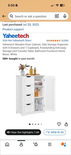 White bathroom cabinet