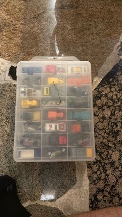 Lot of Die-Cast Toy Cars in Storage Case - 48 cars