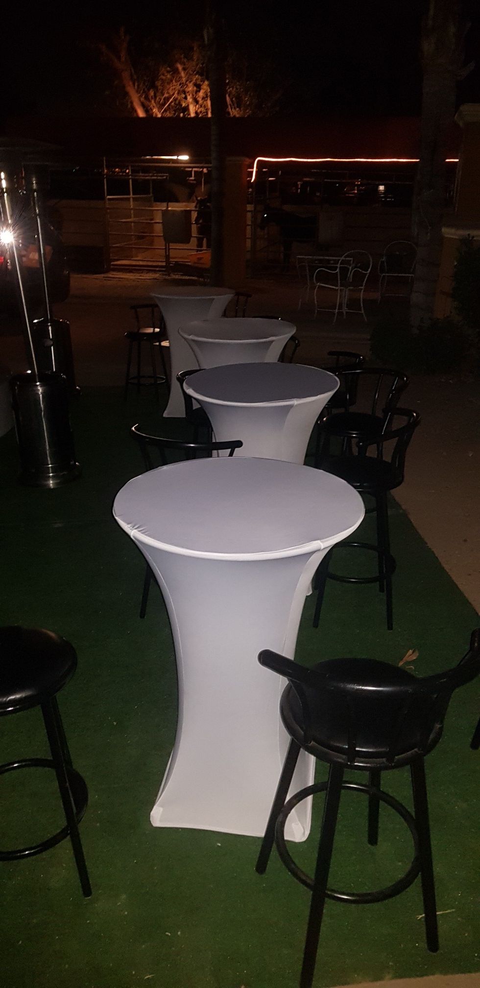 COCKTAIL TABLES HEATER BENCHES ARTIFICIAL GRASS LIGHTS