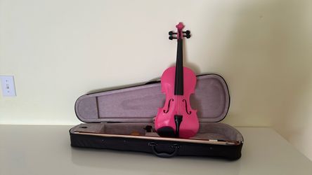 4/4 Full Size Pink Violin with Case and Bow, Bridge. Rosin
