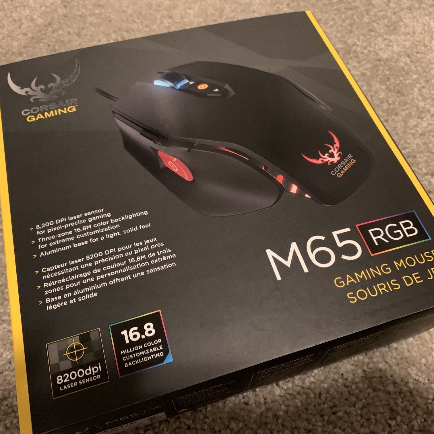Corsair M65 RGB 8200 DPI Laser Sensor Gaming Mouse