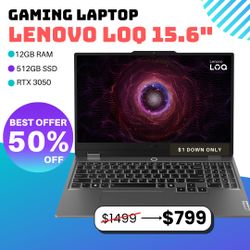 🚨 Epic Deal for Gamers – Lenovo LOQ 15.6 inch Gaming Laptop Just $699 or $1 Down! RTX 3050 Power + Peace-of-Mind Warranty