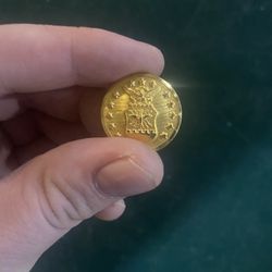 Army Air Force Military Button Gold Tone Eagle