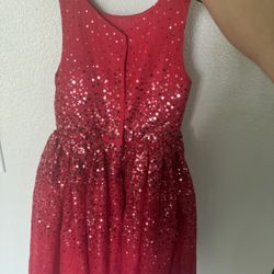 Girls Red Sequin Dress 
