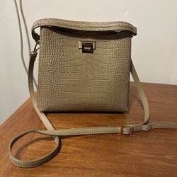 Italian Leather Crossbody & Handle Bag Medium Crocodile Embossed Valentina Fiore