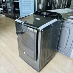 NEW Samsung - 7.4 Cu. Ft. Gas Dryer with Steam and Sensor Dry - Black Stainless Steel Model:DVG50R5400V
