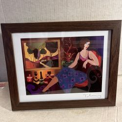 Framed art work with artist signature 12”x10” 