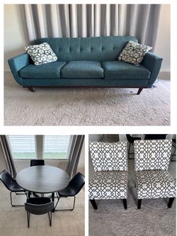 Sofa, Dining set and Accent Chairs