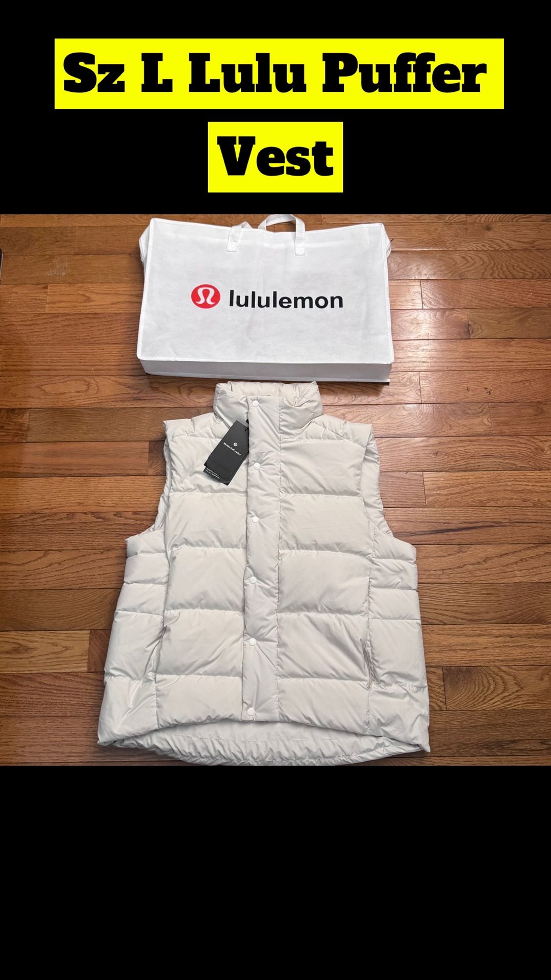 White Lululemon Puffer vest large
