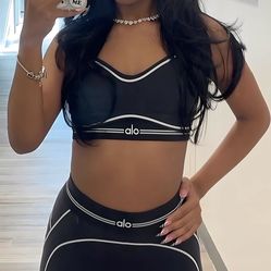 [WHOLE SET] All Black Yoga Set Activewear Size M