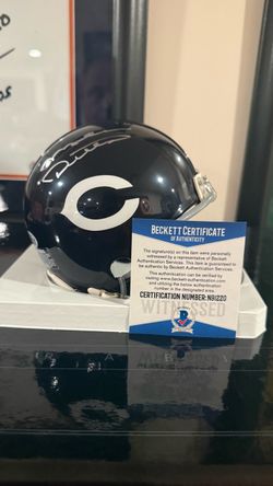 Mike Ditka signed Chicago Bears TB mini helmet Beckett witnessed
