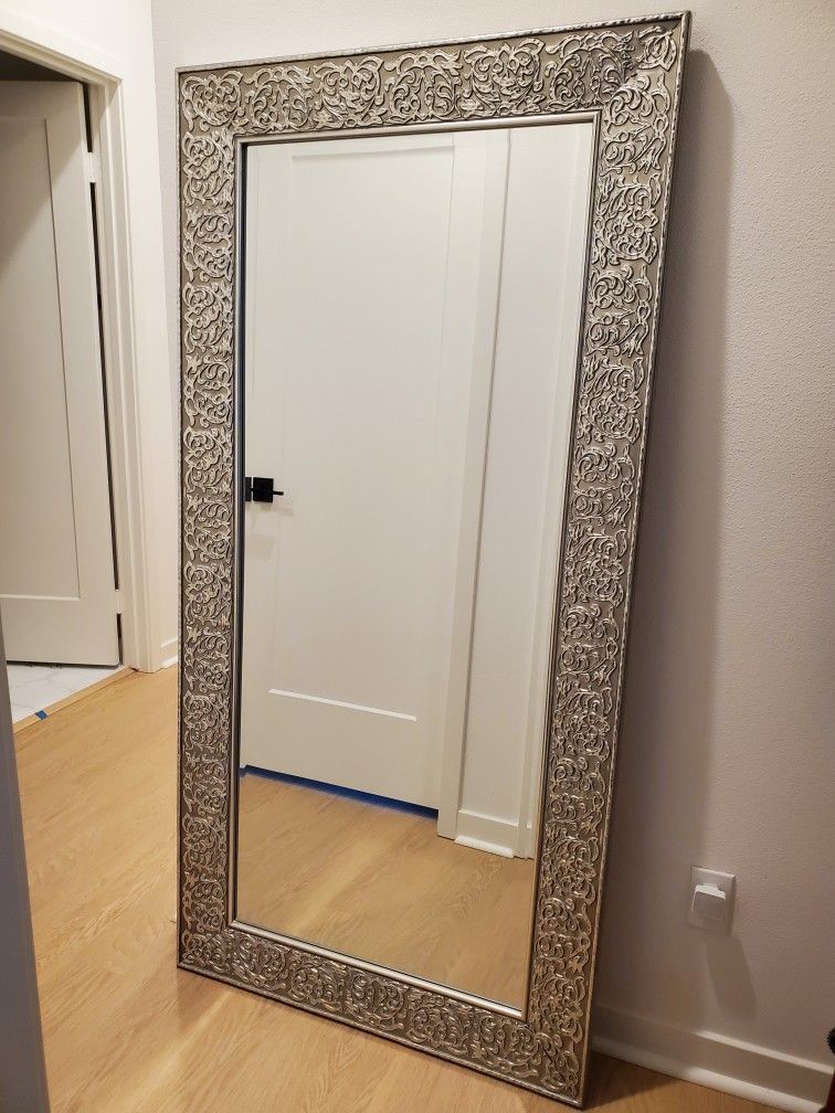Nanette Lepore Designer Silver Full Length Long Floor/Wall Mirror
