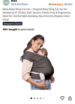 Boba Baby wrap carrier. Brand new! Organic cotton! Dark Grey