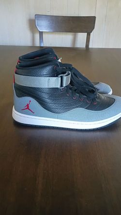 Jordan KO 23 Blacksmoke gray with tumbled black leather overlay with Grey Smoke