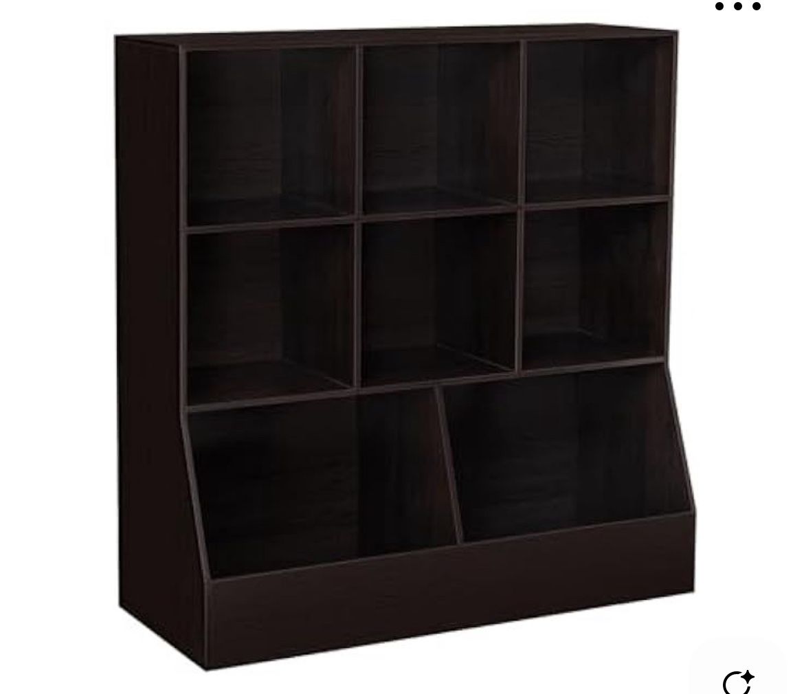 DINZI LVJ Toy Storage Organizer, Kids Bookshelf, Wood Toy Storage Cabinet, 3-Tier, Expresso - New In Box