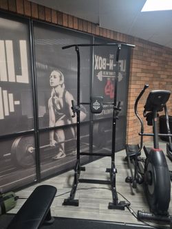 Black Power Tower Pull-Up Dip Station