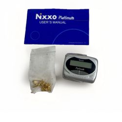Vintage Pager Beeper 90s: NIXXO PLATINUM , + holder Silver& Manual