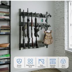 Wall mounted gun rack