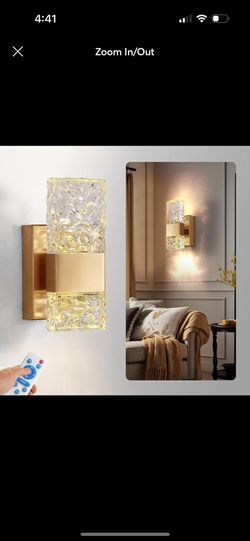 Operated Wall Sconce Set of 1 Gold Modern Dimmable LED Wall Lighting